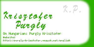 krisztofer purgly business card